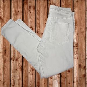 Mother The Stunner Ankle Distressed White Jeans SZ 31
